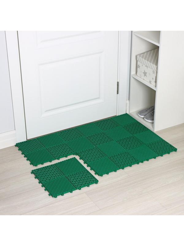 Напольное модульное покрытие City, 33×33 см, 9 шт в упаковке, цвет зелёный