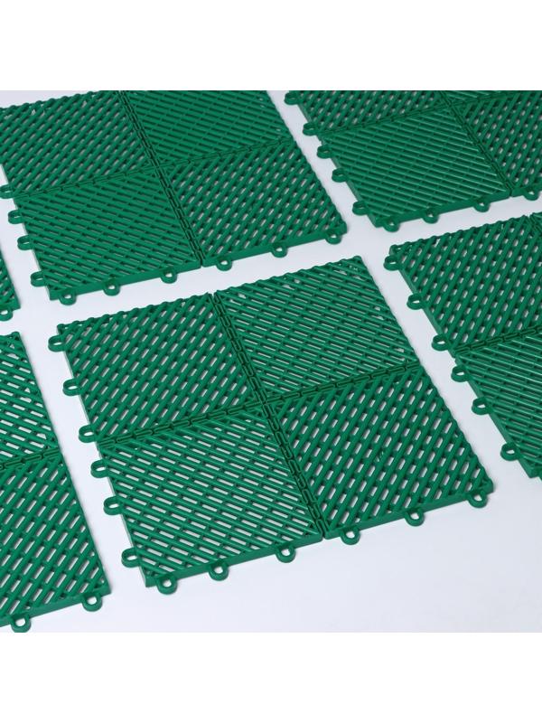 Напольное модульное покрытие City, 33×33 см, 9 шт в упаковке, цвет зелёный