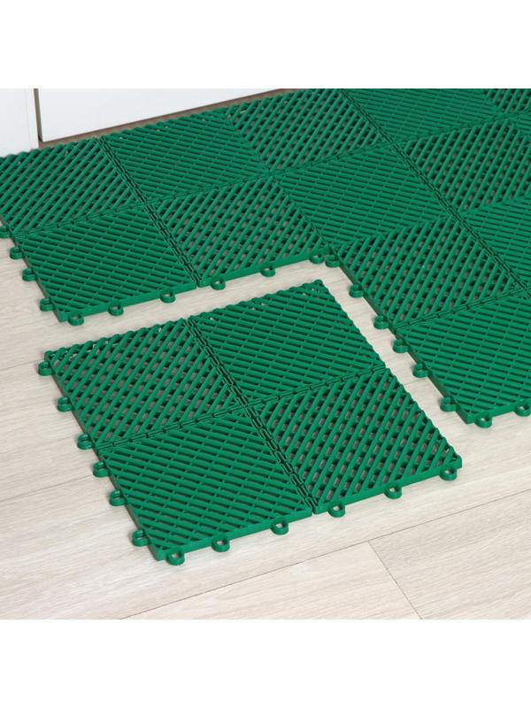 Напольное модульное покрытие City, 33×33 см, 9 шт в упаковке, цвет зелёный