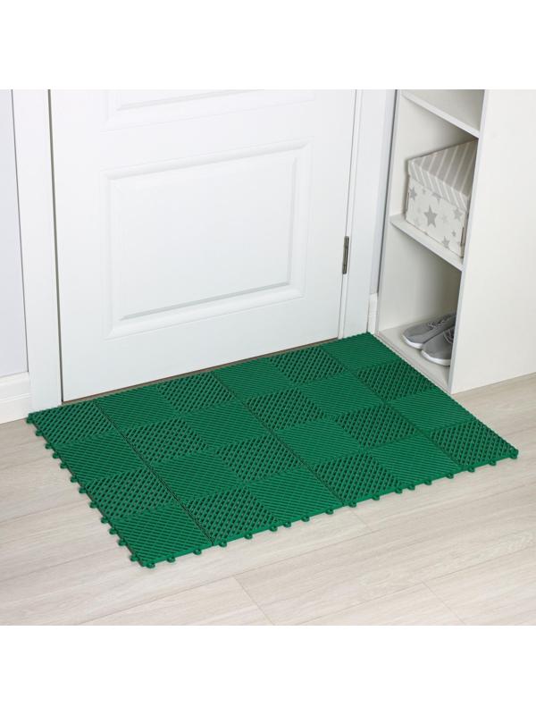 Напольное модульное покрытие City, 33×33 см, 9 шт в упаковке, цвет зелёный