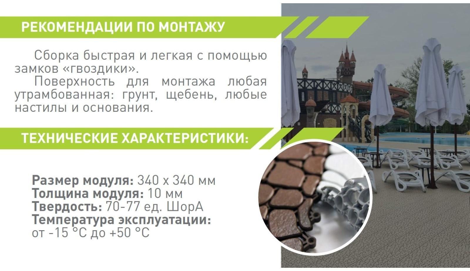 Напольное модульное покрытие AQUA STONE, 34×34 см, 12 шт в упаковке, цвет синий