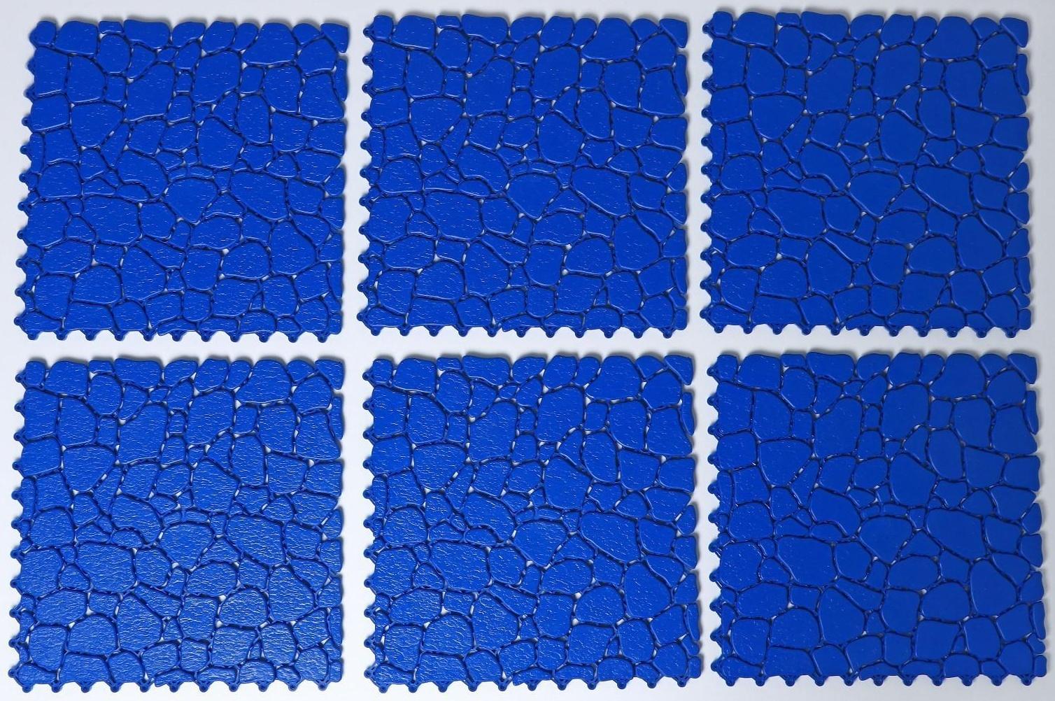 Напольное модульное покрытие AQUA STONE, 34×34 см, 12 шт в упаковке, цвет синий