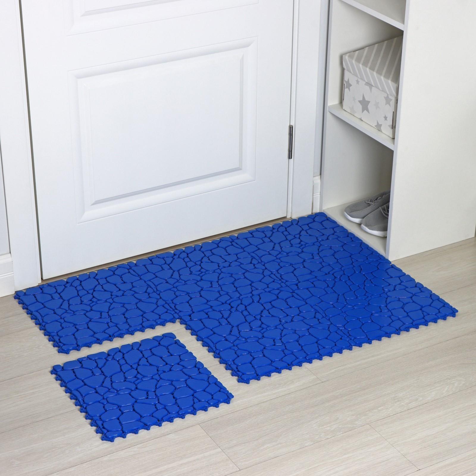 Напольное модульное покрытие AQUA STONE, 34×34 см, 12 шт в упаковке, цвет синий