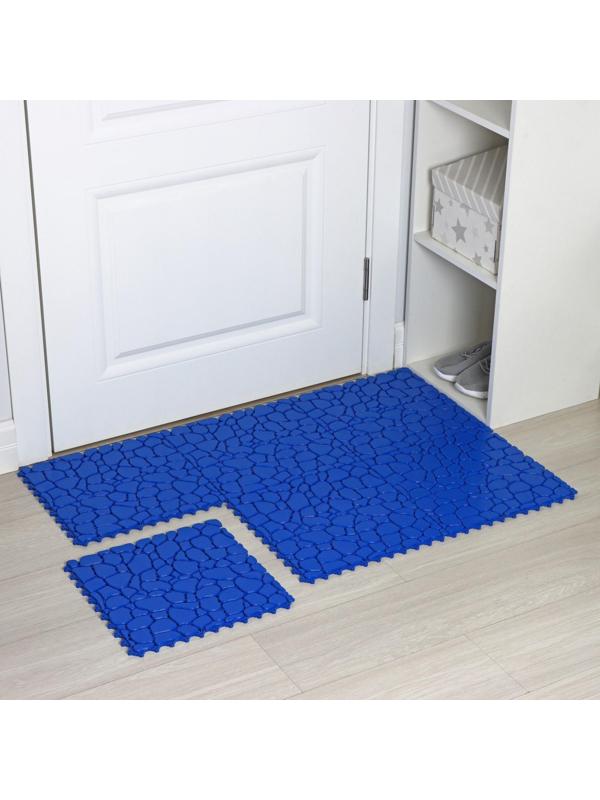 Напольное модульное покрытие AQUA STONE, 34×34 см, 12 шт в упаковке, цвет синий