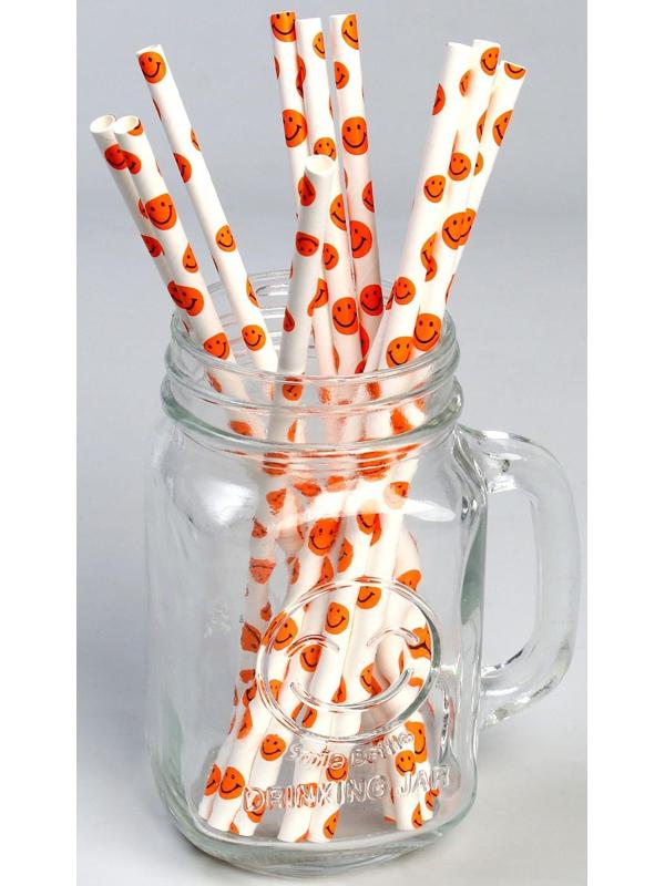 Трубочки для коктейля «Смайлы», в наборе 12 штук