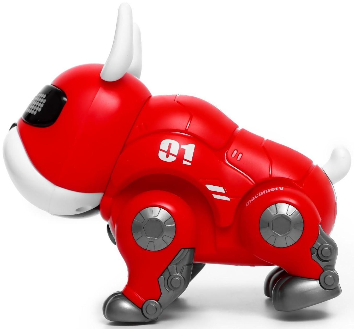 Робот-собака «Дюк», звуковые и световые эффекты, ходит, цвет красный