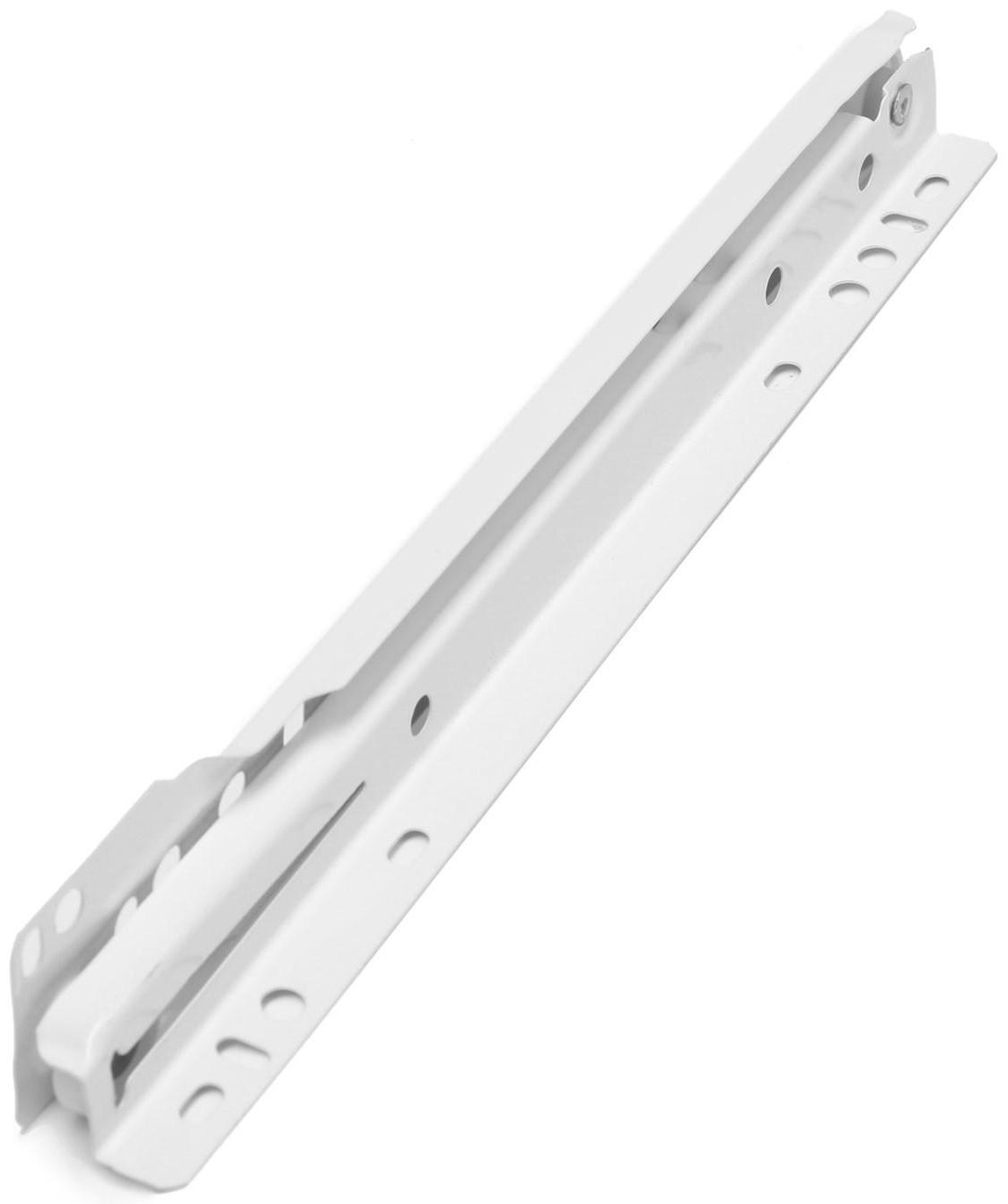 Роликовые направляющие ТУНДРА, L=250 мм, толщина 0,8 мм, белые, 2 шт.