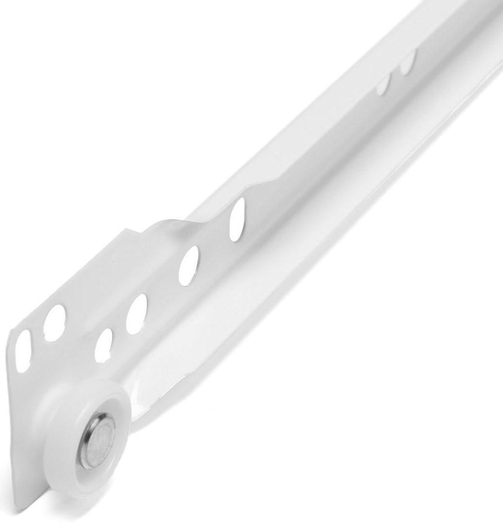 Роликовые направляющие ТУНДРА, L=250 мм, толщина 0,8 мм, белые, 2 шт.