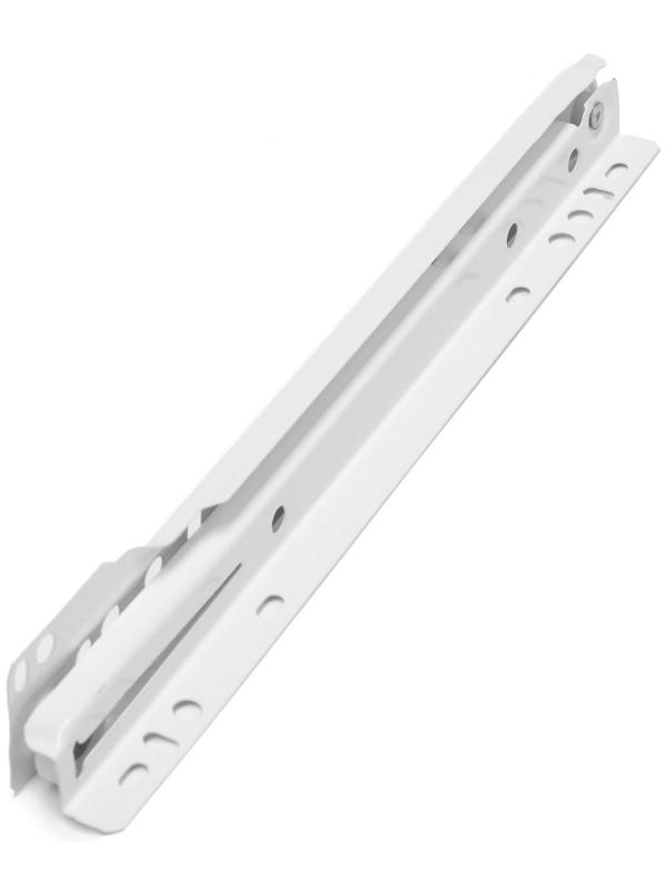 Роликовые направляющие ТУНДРА, L=250 мм, толщина 0,8 мм, белые, 2 шт.