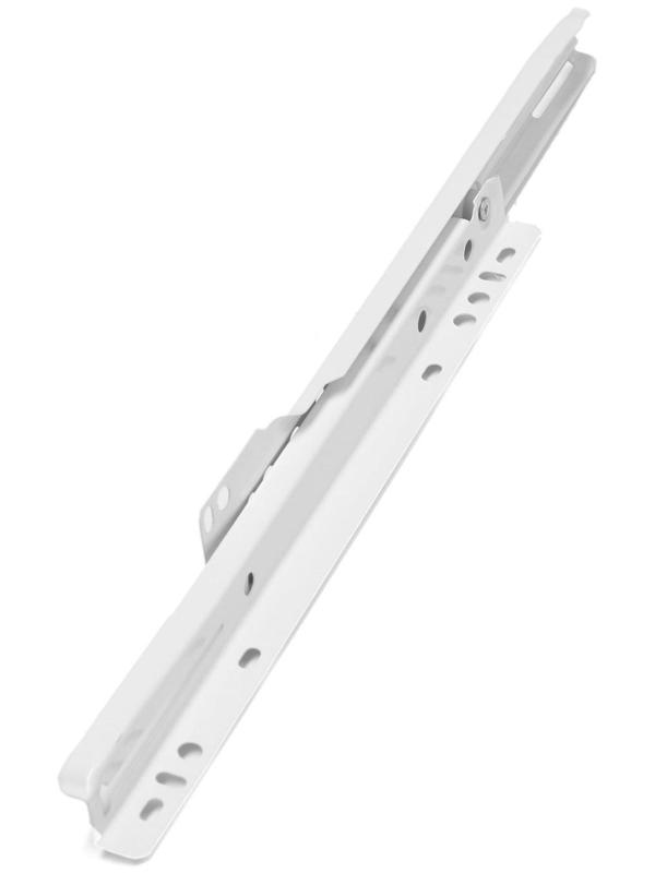 Роликовые направляющие ТУНДРА, L=250 мм, толщина 0,8 мм, белые, 2 шт.