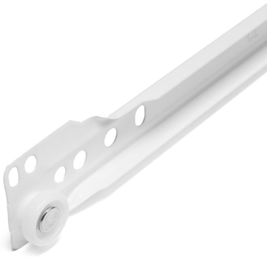 Роликовые направляющие ТУНДРА, L=300 мм, толщина 0,8 мм, белые, 2 шт.