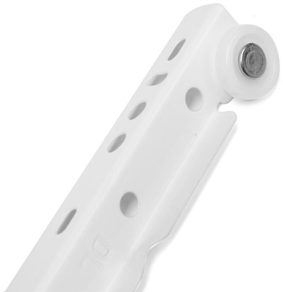 Роликовые направляющие ТУНДРА, L=300 мм, толщина 0,8 мм, белые, 2 шт.