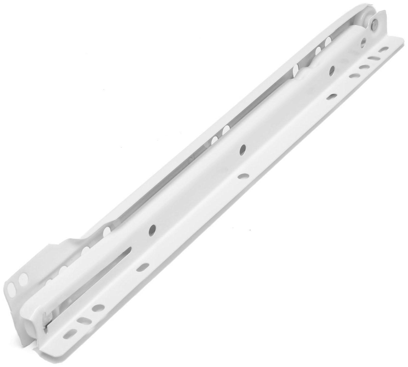 Роликовые направляющие ТУНДРА, L=300 мм, толщина 0,8 мм, белые, 2 шт.