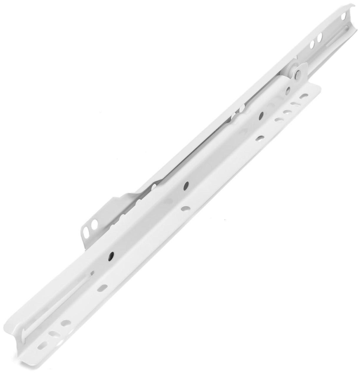 Роликовые направляющие ТУНДРА, L=300 мм, толщина 0,8 мм, белые, 2 шт.