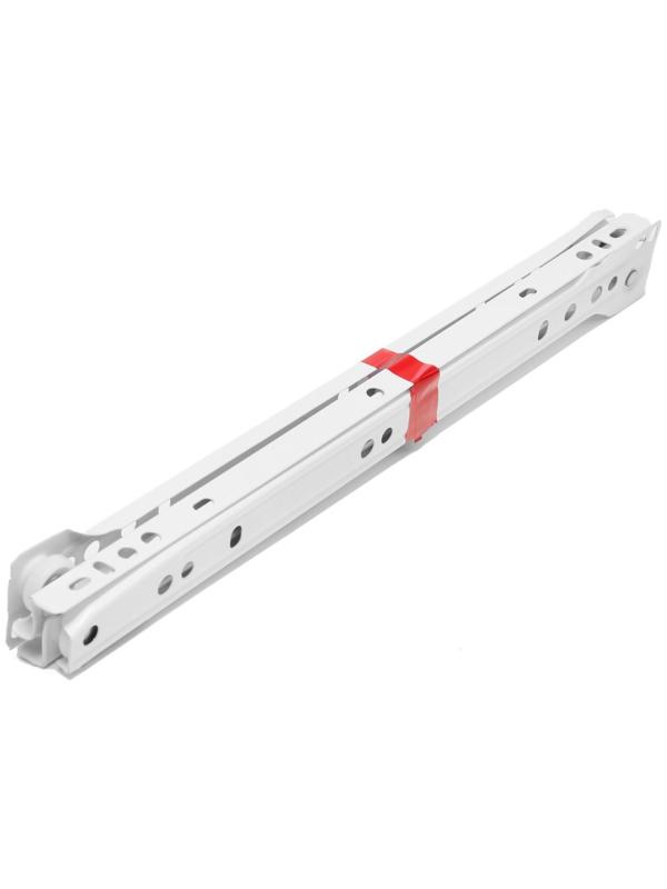 Роликовые направляющие ТУНДРА, L=300 мм, толщина 0,8 мм, белые, 2 шт.