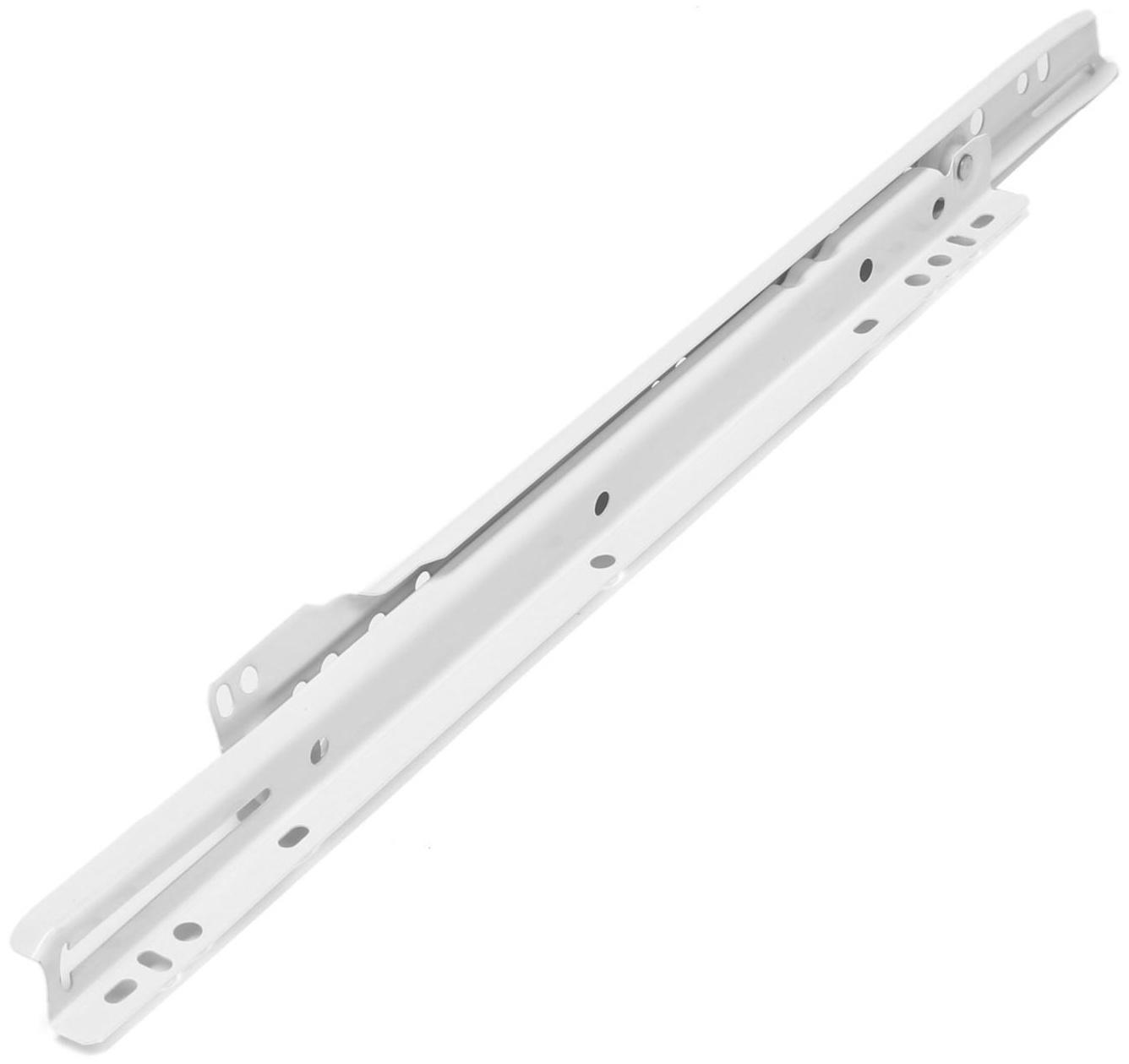 Роликовые направляющие ТУНДРА, L=350 мм, толщина 0,8 мм, белые, 2 шт.