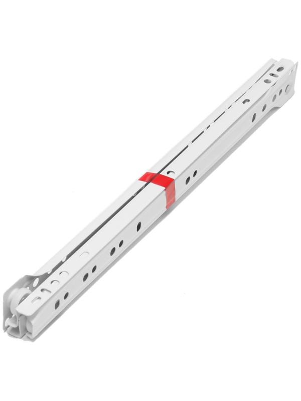 Роликовые направляющие ТУНДРА, L=350 мм, толщина 0,8 мм, белые, 2 шт.