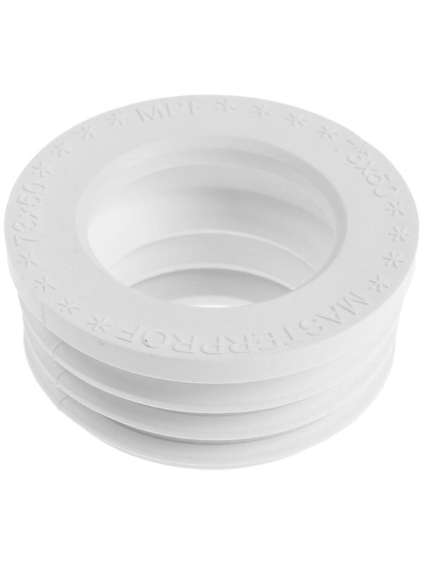 Манжета переходная MasterProf ИС.131689, d=73 х 50 мм, для канализационных труб, ТЭП, белая