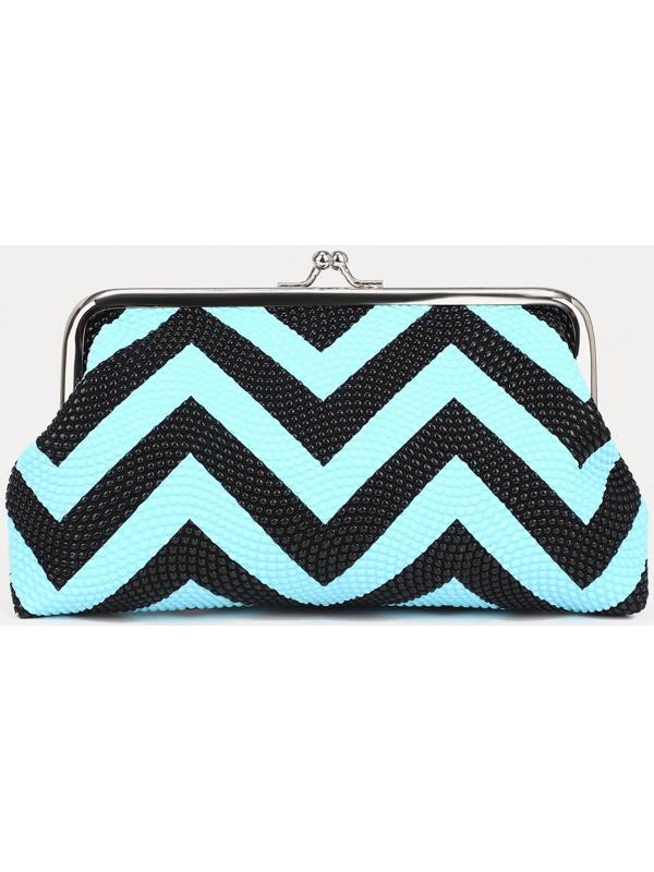 Косметичка на фермуаре, цвет голубой