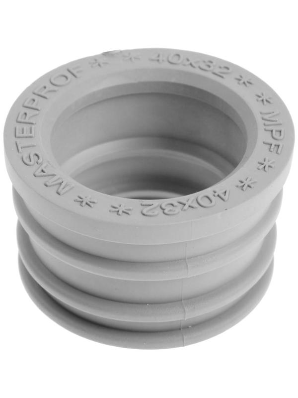 Манжета переходная MasterProf ИС.131768, d=40 х 32 мм, для канализационных труб, ТЭП, серая