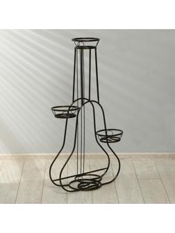 Подставка для цветов, напольная, на 4 горшка, d = 14 см, бронзовая, «Гитара»