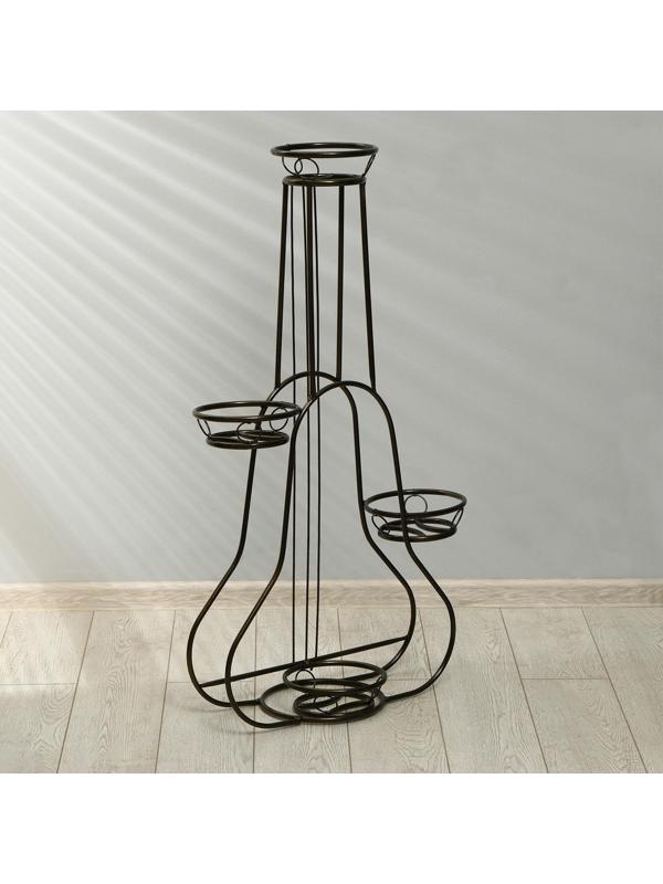 Подставка для цветов, напольная, на 4 горшка, d = 14 см, бронзовая, «Гитара»