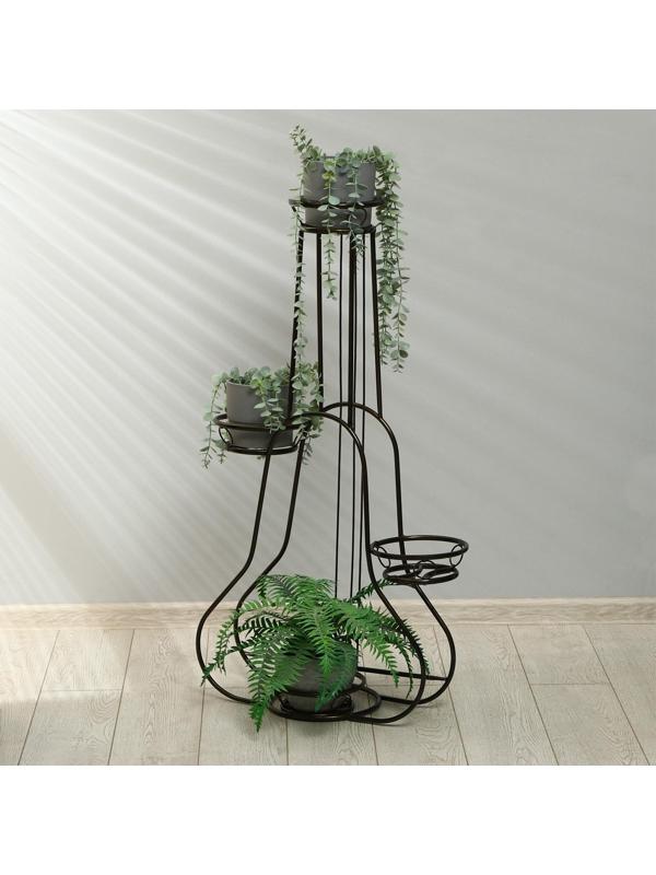 Подставка для цветов, напольная, на 4 горшка, d = 14 см, бронзовая, «Гитара»