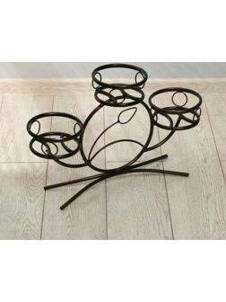 Подставка для цветов, напольная, на 3 горшка, d = 14 см, бронзовая, «Камелия»