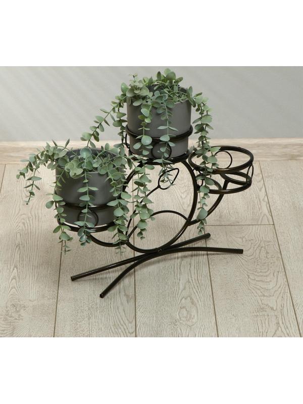 Подставка для цветов, напольная, на 3 горшка, d = 14 см, бронзовая, «Камелия»