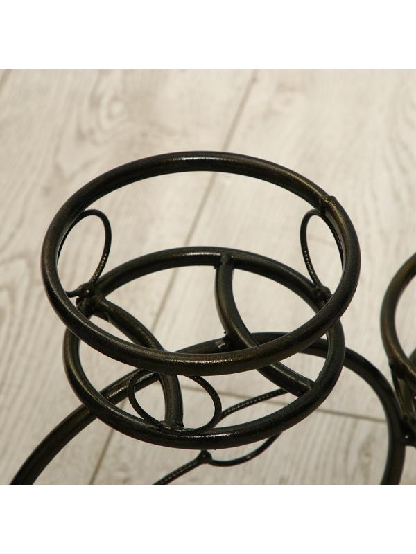 Подставка для цветов, напольная, на 3 горшка, d = 14 см, бронзовая, «Камелия»