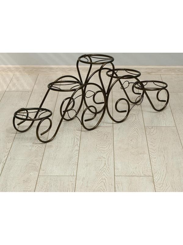 Подставка для цветов, напольная, на 5 горшков, d = 14 см, бронзовая, «Кружево»