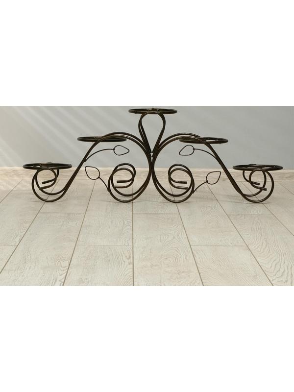 Подставка для цветов, напольная, на 5 горшков, d = 14 см, бронзовая, «Кружево»