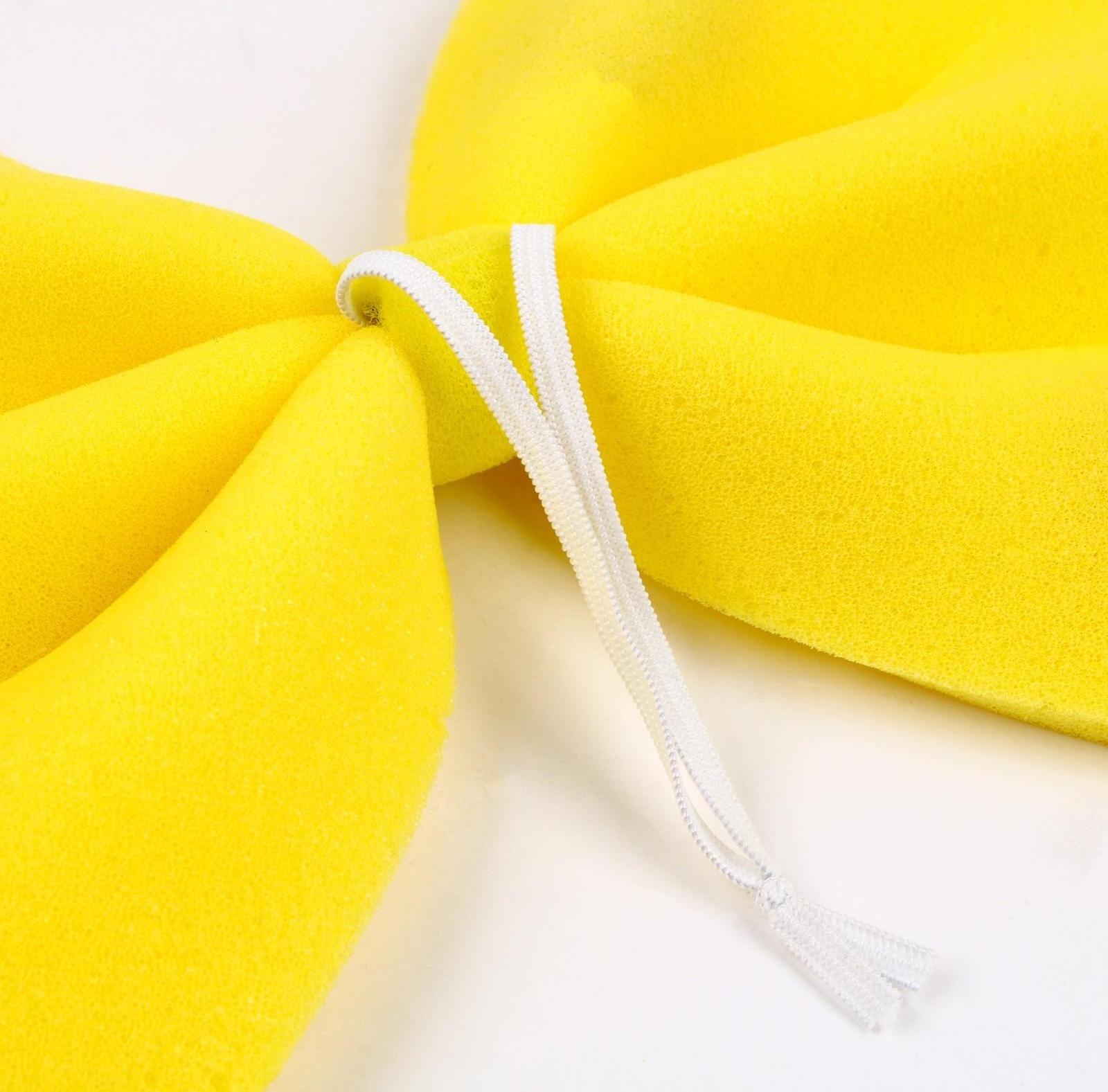 Карнавальный бант Клоуна желтый с красным горохом 25*20см,поролон