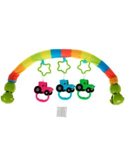 Дуга с погремушками Синий трактор, на подвеске, в сумке