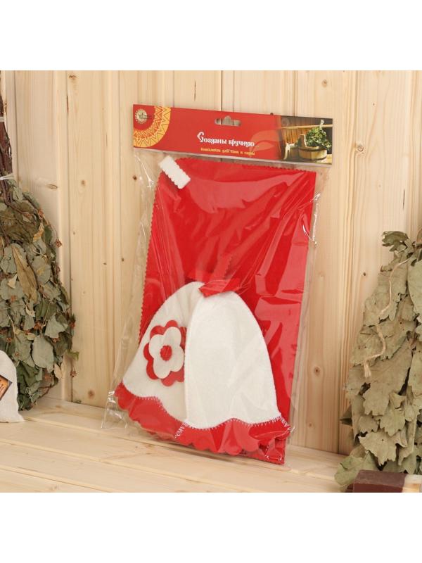 Набор для бани: шапка и коврик 