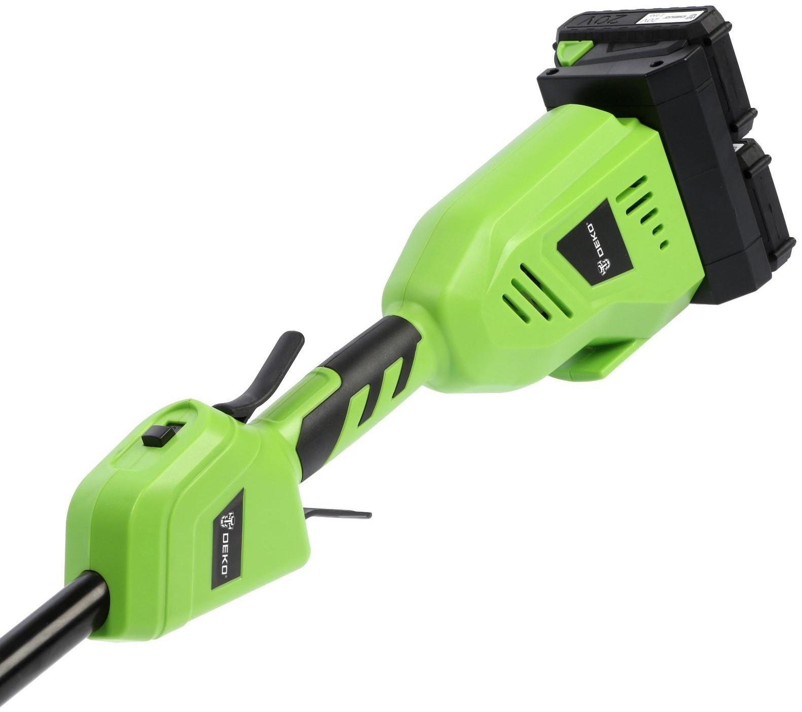 Триммер аккумуляторный DEKO DKTR40, 2 в 1, 40 В, Li-Ion, 2х2 ач, 6400 об/мин, до 30 мин