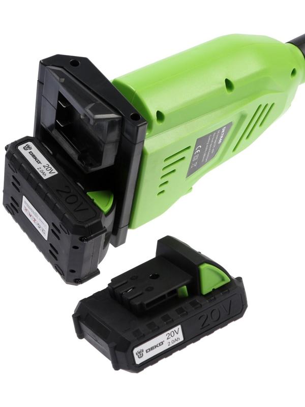 Триммер аккумуляторный DEKO DKTR40, 2 в 1, 40 В, Li-Ion, 2х2 ач, 6400 об/мин, до 30 мин