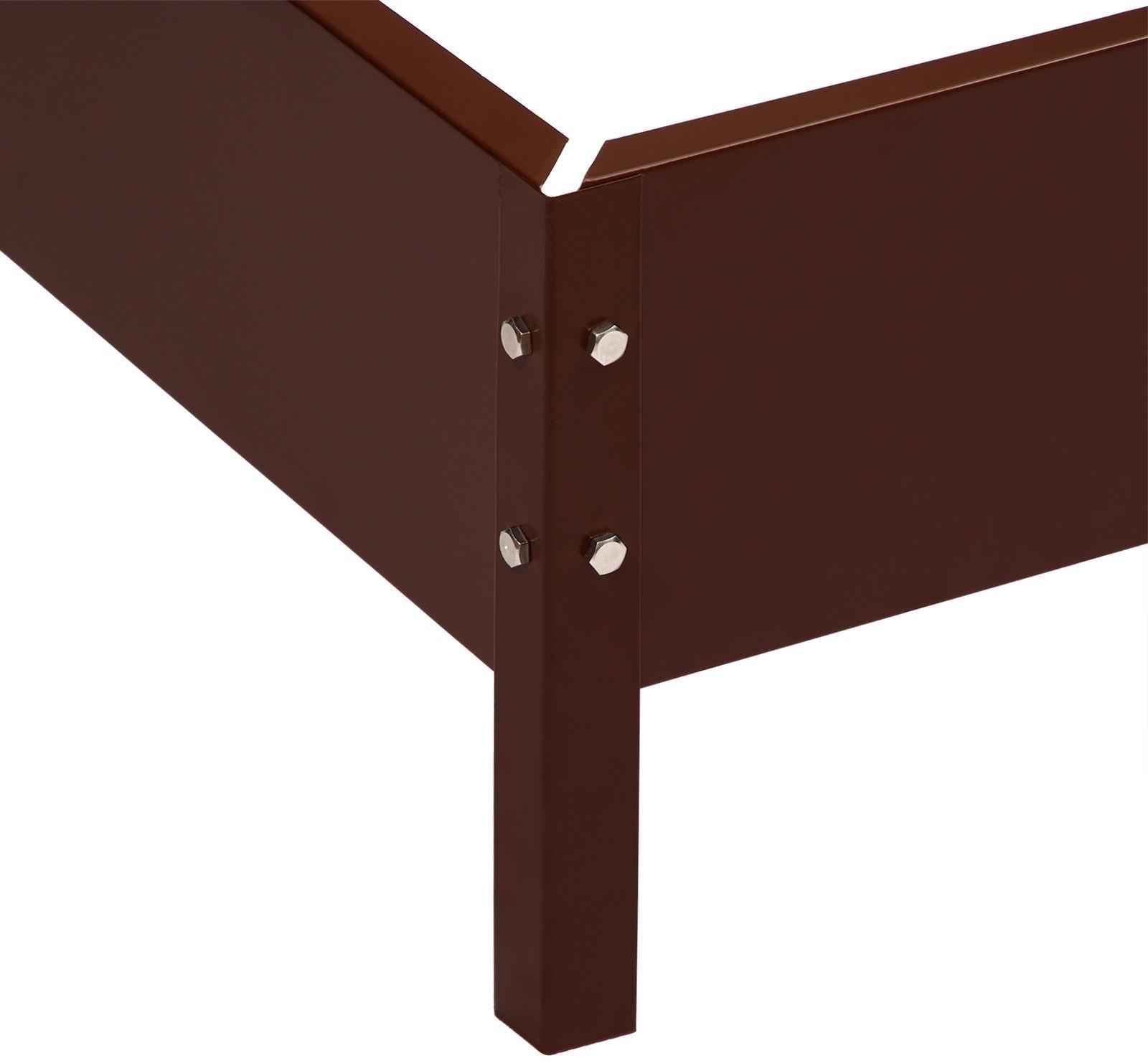 Грядка оцинкованная, 195 × 50 × 15 см, коричневая