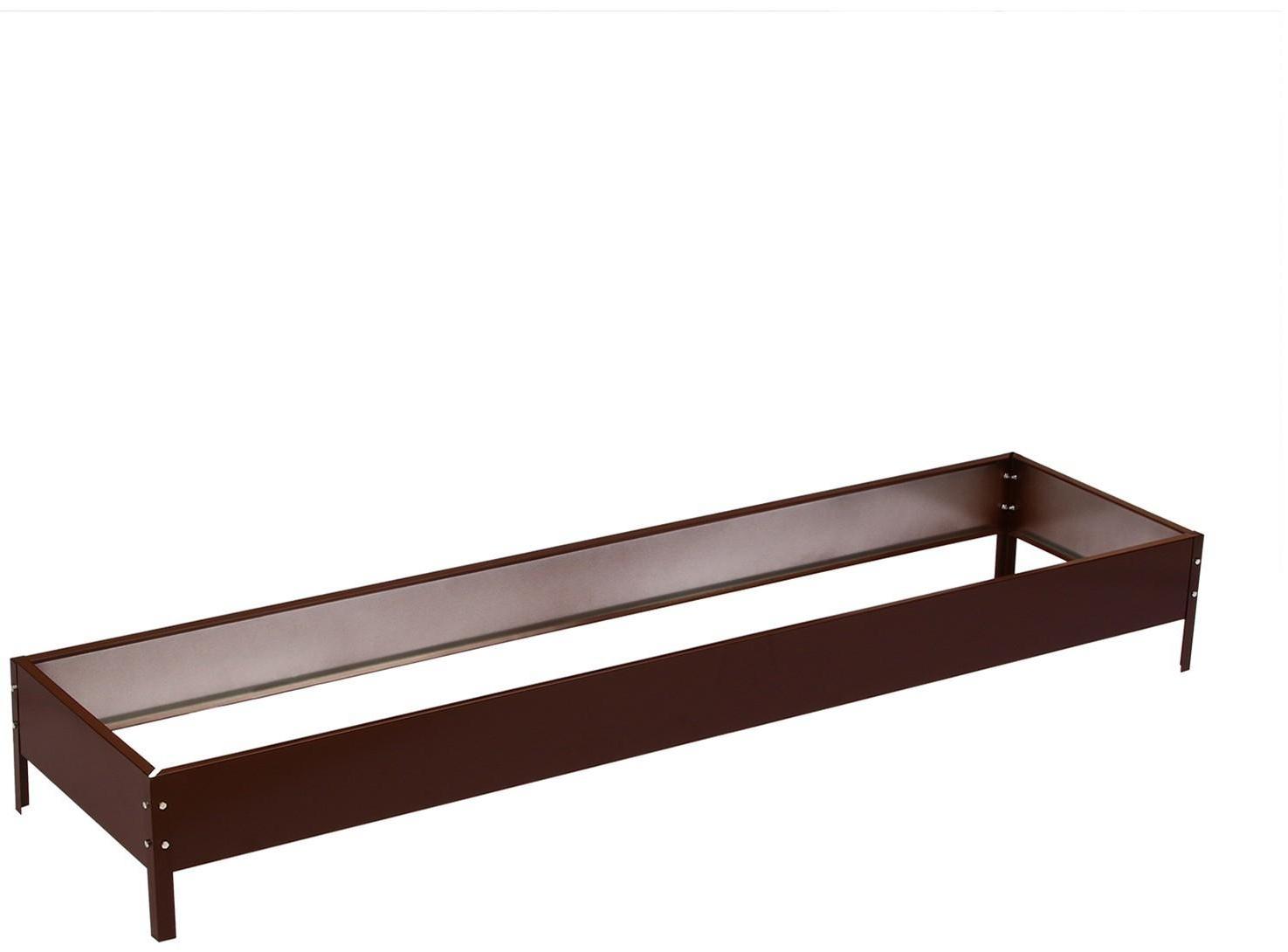 Грядка оцинкованная, 195 × 50 × 15 см, коричневая