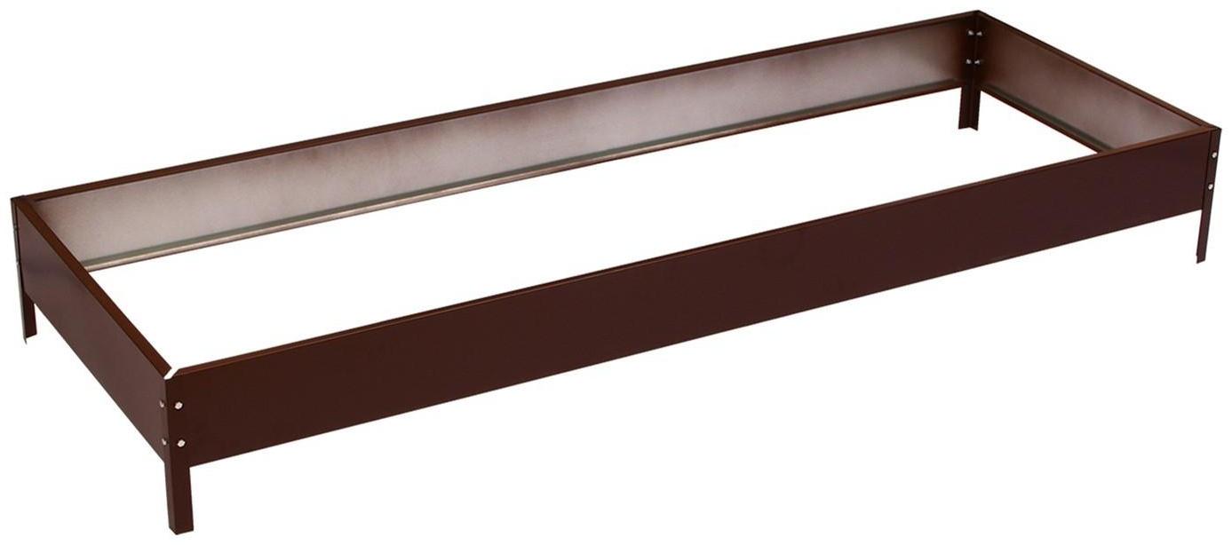 Грядка оцинкованная, 195 × 70 × 15 см, коричневая, Greengo