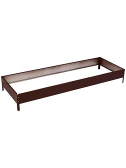 Грядка оцинкованная, 195 × 70 × 15 см, коричневая, Greengo