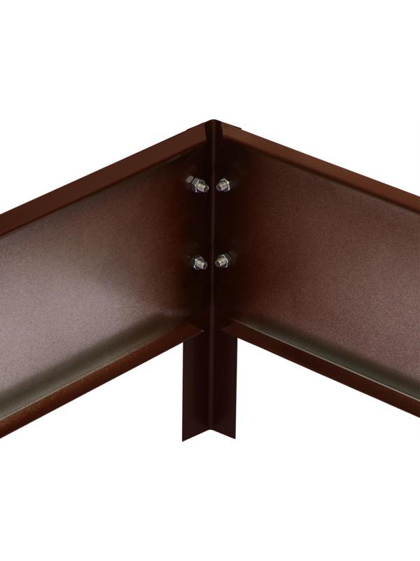 Грядка оцинкованная, 195 × 70 × 15 см, коричневая, Greengo