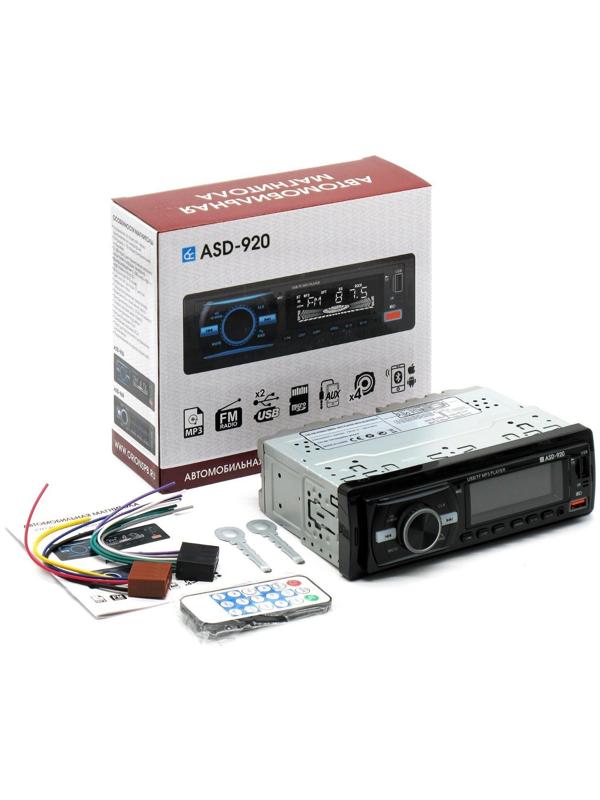 Магнитола автомобильная Вымпел ASD-920  FM/USB/AUX/bluetooth, пульт управления