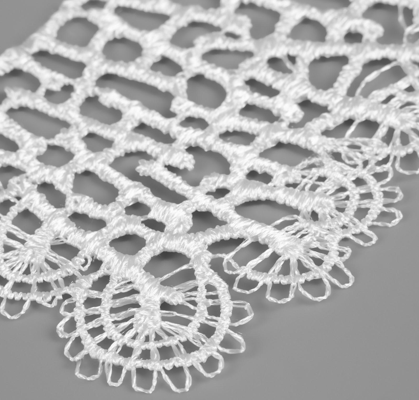 Воротник гипюровый, 21 × 6 см, цвет белый