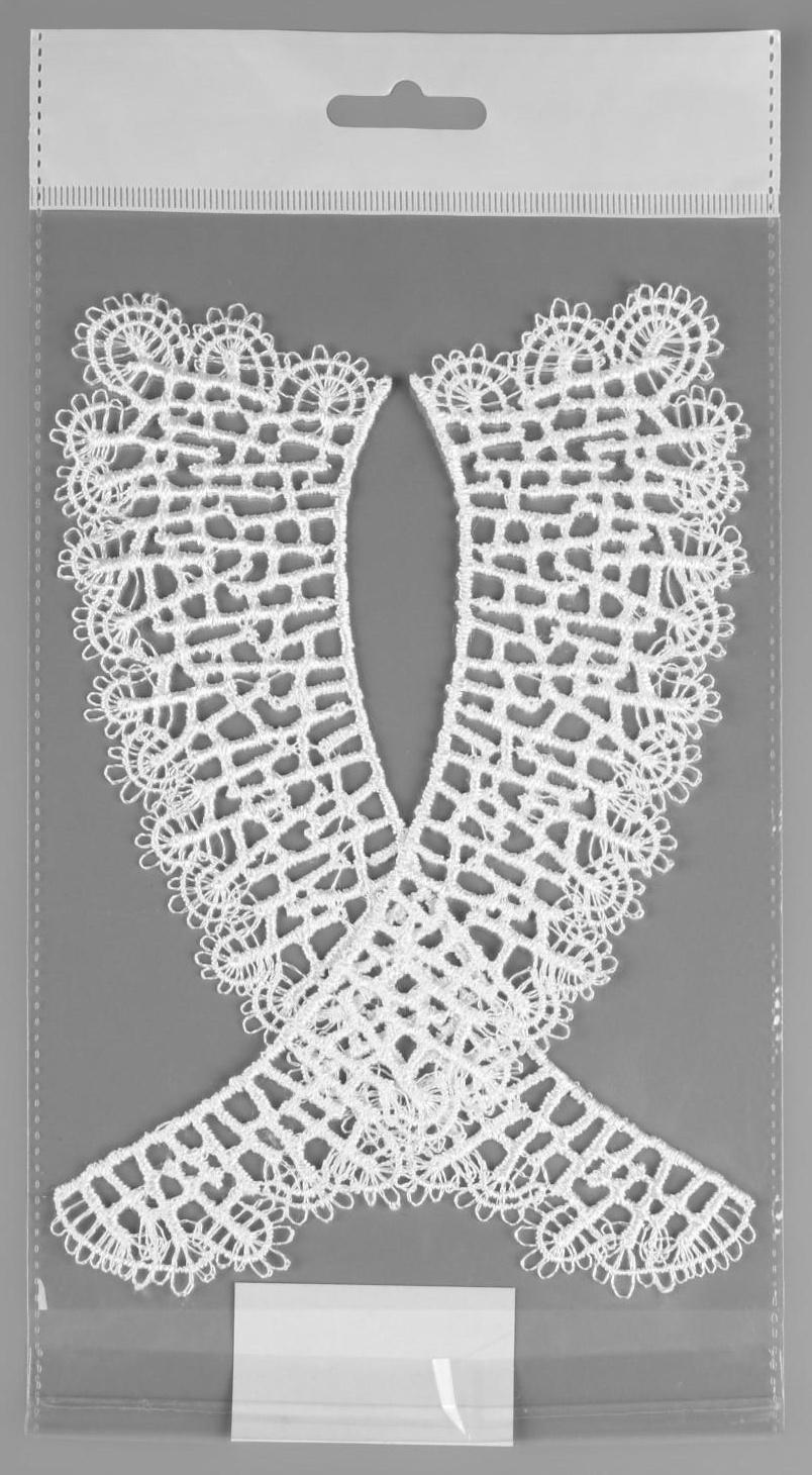 Воротник гипюровый, 21 × 6 см, цвет белый