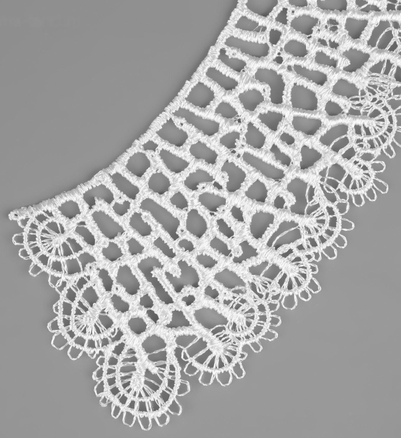 Воротник гипюровый, 21 × 6 см, цвет белый