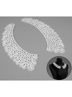 Воротник гипюровый, 21 × 6 см, цвет белый