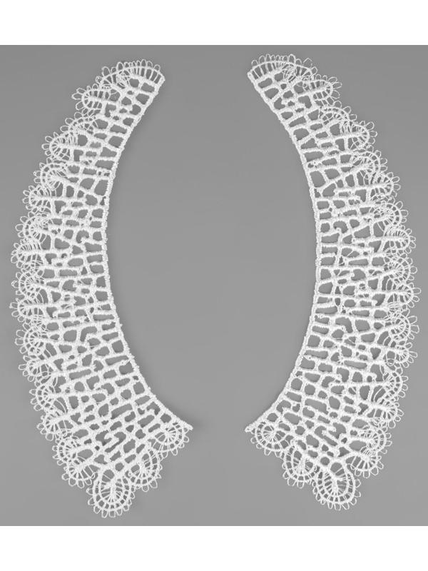 Воротник гипюровый, 21 × 6 см, цвет белый