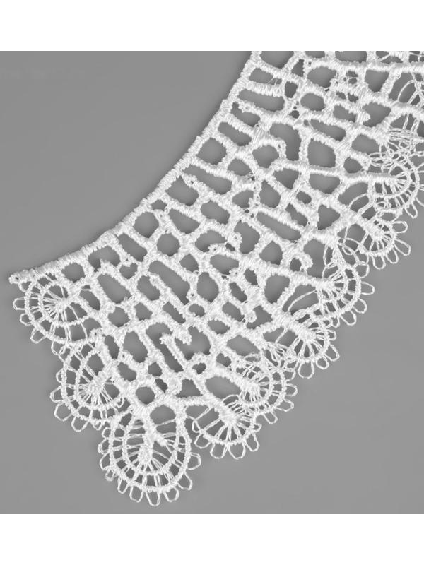 Воротник гипюровый, 21 × 6 см, цвет белый