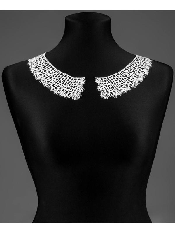 Воротник гипюровый, 21 × 6 см, цвет белый